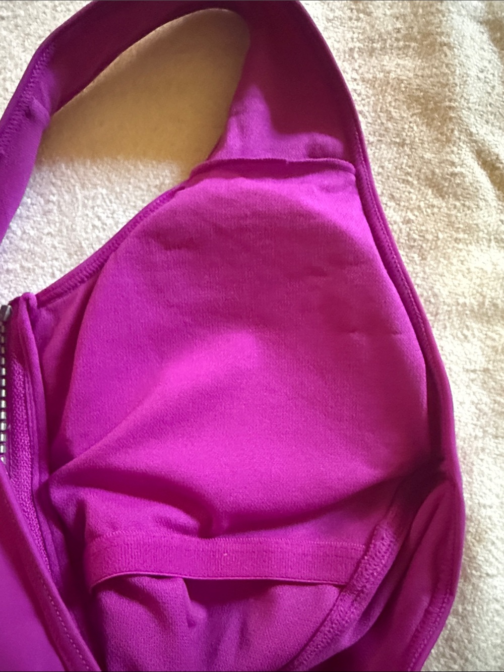 Front-Zip One-Piece Swimsuit in Vibrant Magenta - Picture 6 of 15